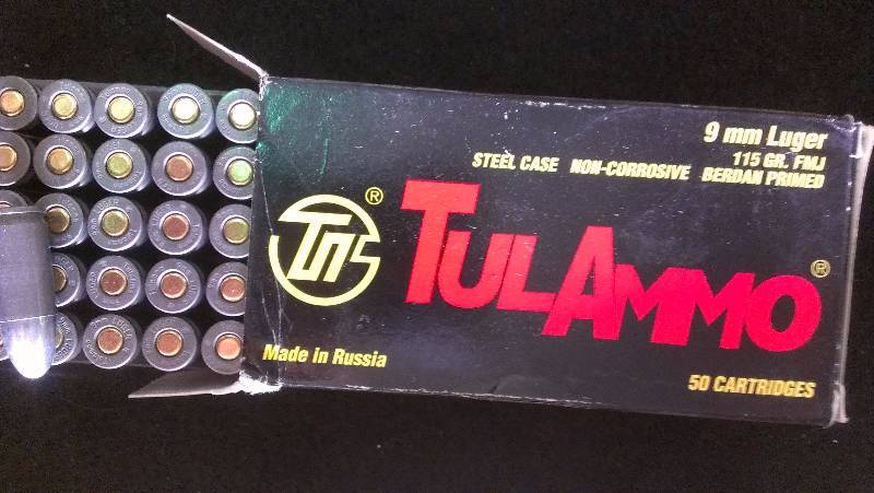 lot 1834 image: 50 Rounds of Tulammo 9mm 115gr