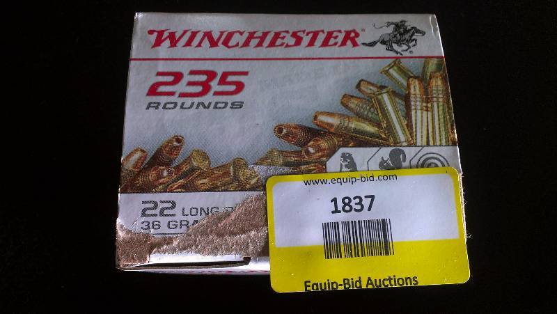 lot 1837 image: 235 Rounds of Winchester 22lr 36gr hollow point Ammunition