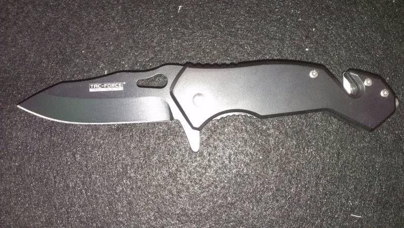 lot 1840 image: Tac-Force new spring assist knife with seat belt cutter & side clip