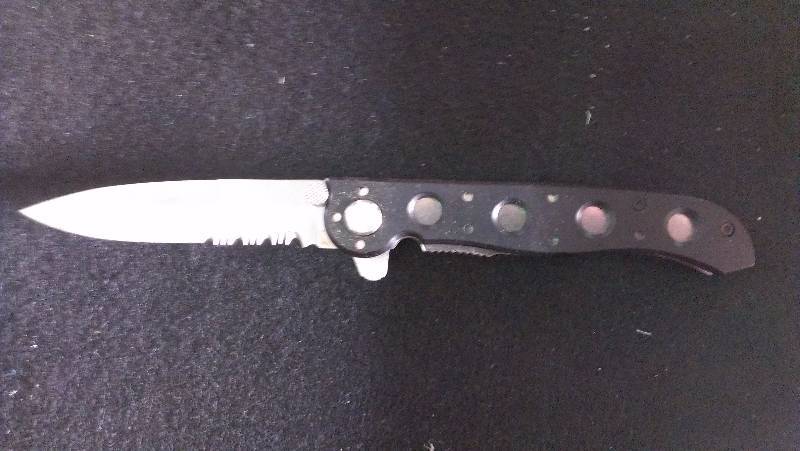 lot 1844 image: Milspec new spring assist knife with side clip