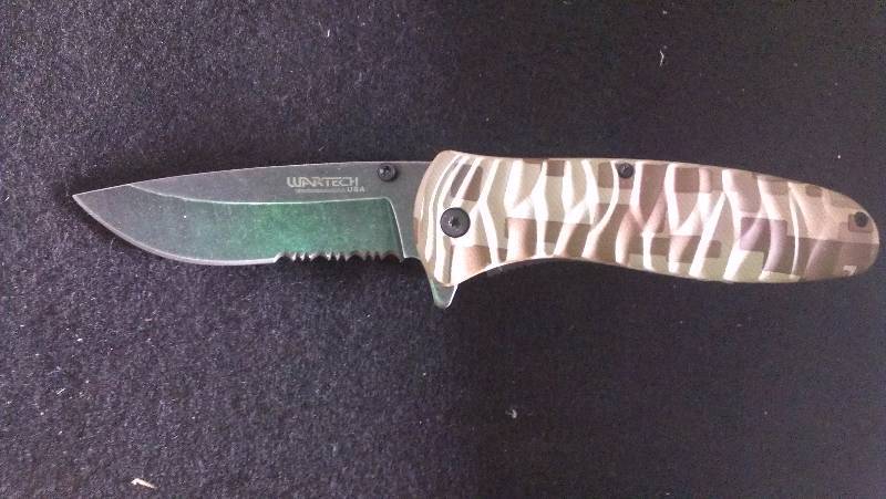 lot 1846 image: Wartech new spring assist knife with side clip