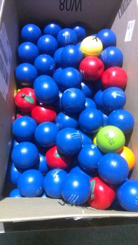 lot 1894 image: Lot of 100 Various Promotional Stress Balls