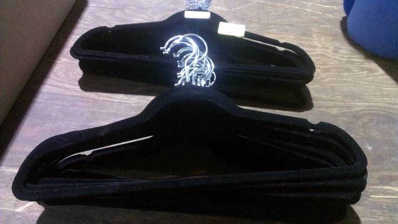 lot 1895 image: Lot of 37 Felt Covered Hangers