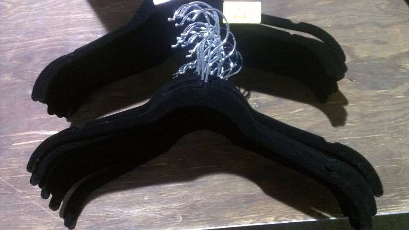 lot 1897 image: Lot of 48 Felt Covered Hangers