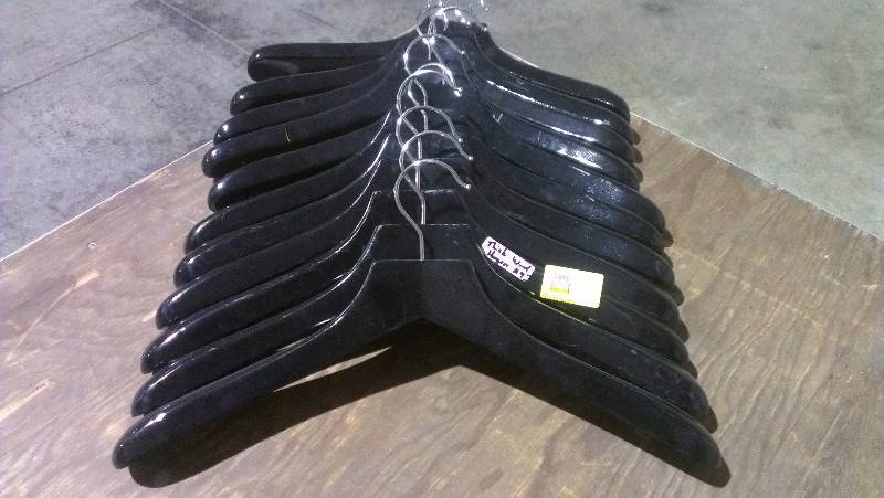 lot 1898 image: Lot of 11 Thick Wooden Coat Hangers