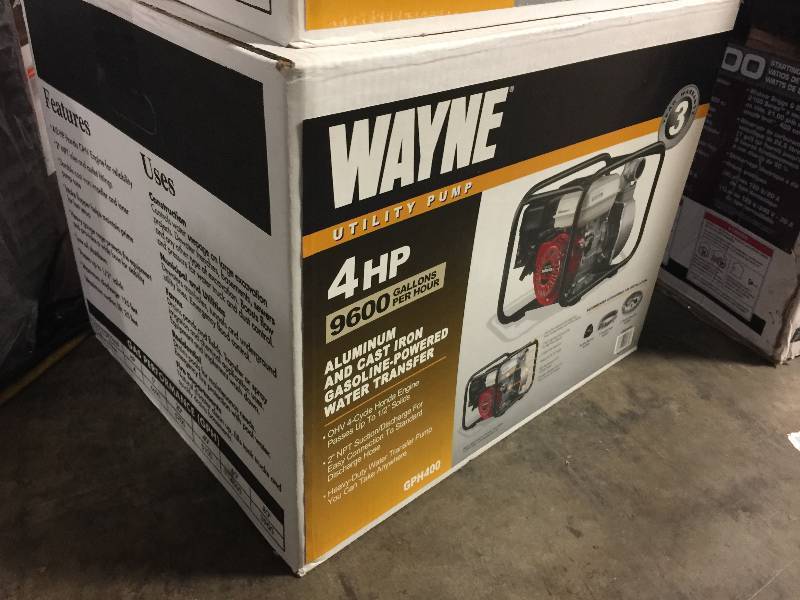 lot 1289 image: WAYNE GPH400 4 HP Portable Gas-Powered Water Transfer Pump