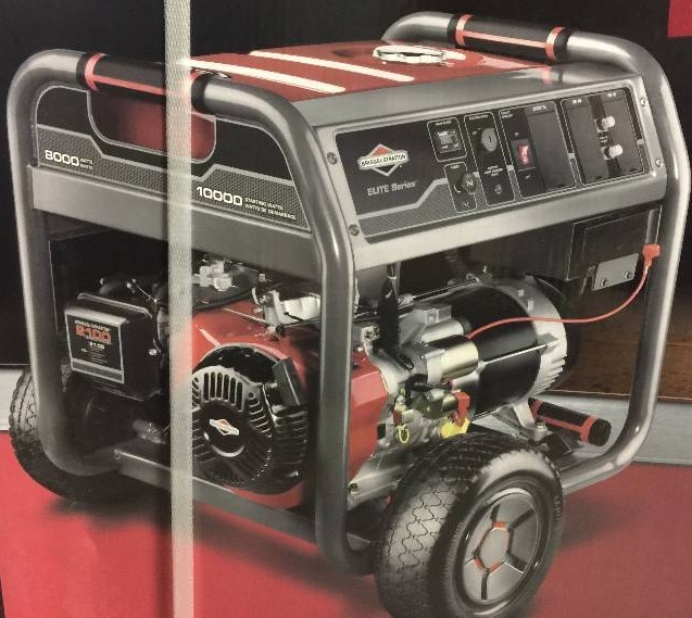 lot 1290 image: Briggs & Stratton 8000-Watt Gas Powered Portable Generator with 2100 Series 420cc Engine and Key Electric Start