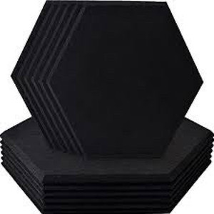 lot 1754 image: 12 Pack Black Acoustic Panels - Hexagon