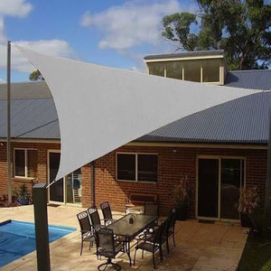lot 1761 image: Artpuch 12 x 12 x 12 Triangle Sun Shade Sails Grey UV Block Shelter Canopy for Patio Garden Outdoor Facility and Activities