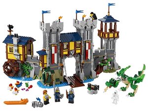 lot 1794 image: LEGO LEGO Creator 3in1 Medieval Castle 31120 Building Kit Castle with Moat and Drawbridge, Plus 3 Minifigures New 2021 (1,426 Pieces)