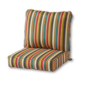 lot 1859 image: Greendale Home Fashions Outdoor 2-Piece Deep Seat Cushion Set, Sunset Stripe