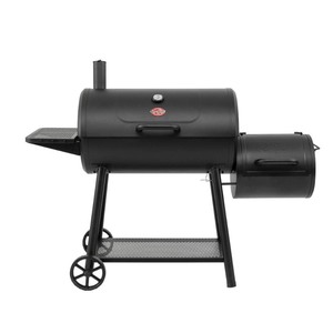 lot 1877 image: Char-Griller Smokin Champ Charcoal Offset Smoker in Black
