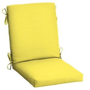 lot 1879 image: set of 4-Arden Selections 44 x 20 Leala Texture Outdoor High Back Dining Chair Cushion Lemon