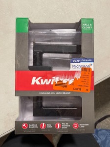 lot 1886 image: Kwikset 154HFL SQT 514 CP Hall And Closet Door Leverset 91540-035 BLACK - SEALED