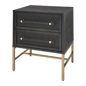 lot 1887 image: Sophia 2 Drawer Nightstand Black - Hopper Studio