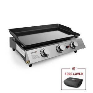 lot 1889 image: Royal Gourmet PD1300 3-Burner 27,000-BTU Portable Gas Grill Griddle, Outdoor Camping, Tailgating