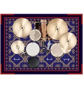 lot 1804 image: Aucuda Drum Rug Drum Mat Carpet,Tightly Woven Fabric with Non-Slip Grip Bottom,6x4ft,Starry Sky Blue