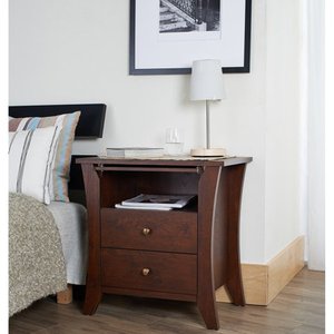lot 36138 image: Copper Grove Ettrick Vintage Walnut Modern 2-drawer Nightstand - Retail$161.49