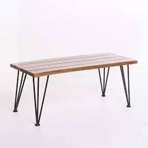 lot 36149 image: Scandinavian Lifestyle Indira Industrial Acacia Wood and Metal Coffee Table