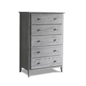 lot 36153 image: grainwood furniture Greenport 5 drawer chest Farmhouse grey