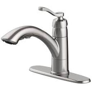 lot 36172 image: project source laurel pull out kitchen faucet silver