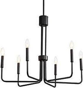 lot 36182 image: black pendent light 6 light 83002p