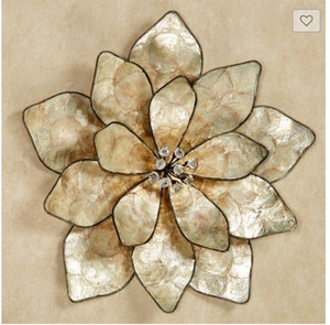 lot 32147 image: Eloquence Bloom Capiz Shell Flower Wall Art
