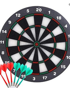 lot 32211 image: Theefun Safety Dart Board Set -16 Inch Rubber Dartboard Game