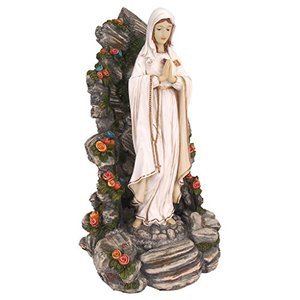 lot 32224 image: Design Toscano Blessed Virgin Mary Illuminated Garden Grotto Sculpture, Full Color, Model KY909