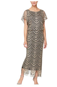 lot 32299 image: Long Crochet Blouson Dress, size 14