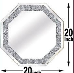 lot 32303 image: Crushed diamond hex mirror