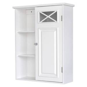 lot 32321 image: Dawson Wall Cabinet White - Elegant Home Fashions