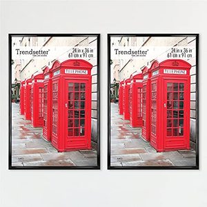 lot 32397 image: MCS Trendsetter Poster Frame Back-Loading Wall Art & Puzzle Frame, 24 x 36 Inch, Black, 2 Pack
