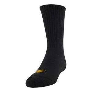 lot 71830 image: PowerSox Boys Little Full Cushion Crew Socks, 8 Pairs, Black, Small (Shoe Size 3-8.5)