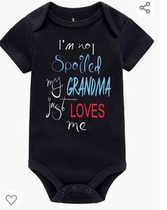 lot 71832 image: WINZIK Baby Boy Girl Bodysuit Romper Outfit Im Not Spoiled My Grandma Just Loves Me Infant One-Piece Jumpsuit Shirt Clothing Size 9 Months