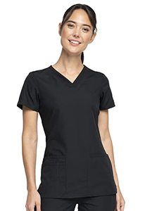 lot 71878 image: Cherokee Womens V-Neck Top, Black, Large