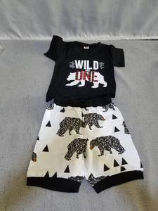 lot 71895 image: BOYS WILD AND ONE SHORT SET SIZE 6 MONTHS