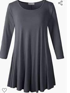 lot 71931 image: Women 34 Sleeve Tunic Top Loose Fit Flare T-Shirt SIZE Small