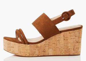 lot 71946 image: Amazon Brand - find. Womens Cork Two Part Sling Back Wedge Open Toe Heels Size 7
