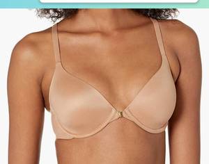 lot 71957 image: Mae Womens Soft Microfiber Bonded Front Closure T-Shirt Bra Size 34D