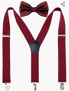 lot 71965 image: Alizeal Mens Y-Back Adjustable Suspender and Bowtie Set