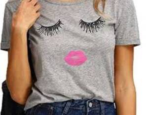 lot 71970 image: Women Summer Graphic Print Short Sleeve Size XXL