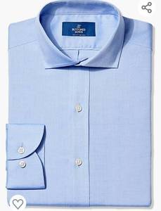lot 72002 image: Buttoned Down Mens Slim Fit Cutaway-Collar Solid Pinpoint Dress Shirt, Supima Cotton Non-Iron Size 15 12