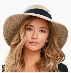 lot 72004 image: FURTALK Womens Beach Sun Straw Hat UV UPF50 Travel Foldable Brim Summer UV Hat