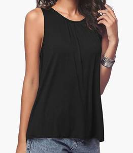lot 72022 image: Womens Summer Sleeveless Pleated Back Closure Casual Tank Tops Size Large