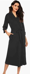 lot 72039 image: MAXMODA Women Robe Long Knit Bathrobe Soft Sleepwear Ladies Loungewear Size XL