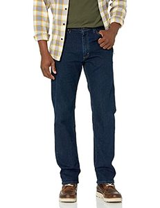 lot 72056 image: Wrangler Authentics Mens Regular Fit Comfort Flex Waist Jean, Dark Indigo, 34W x 29L