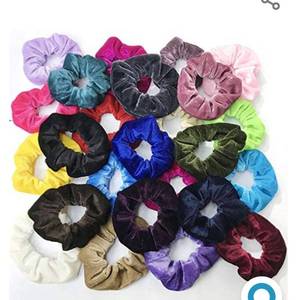 lot 72060 image: 20 Pack Hair Scrunchies Womens New Velvet Chiffon Flower Scrunchies Hair Ties Hair Bow Chiffon Hair Accessories��Solid Color Hair Bands