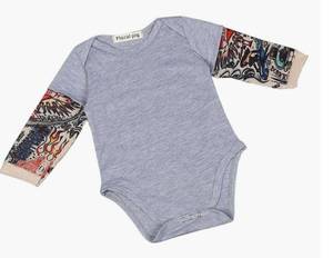 lot 72061 image: Children Fashion Outfit Newborn Infant Baby Cool Boys Long Sleeve Splice Print Romper Jumpsuit Clothes For Party Size 12 Months
