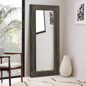 lot 90252 image: Rustic Wood Rectangular FreestandingFull-LengthFloor Mirror Living Room - 58x24 Retail$149.99
